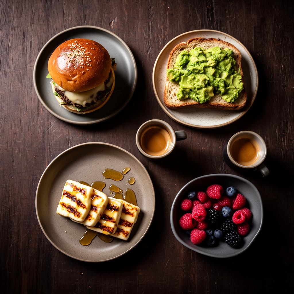 Overhead spread of plates